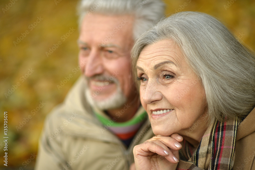 Senior couple in autumn park Senior couple in autumn park