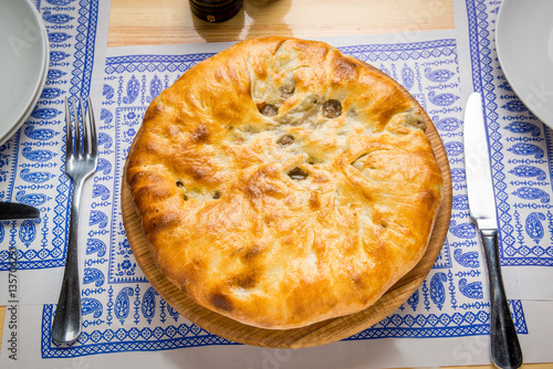 bakery product kubdari in Georgian photo