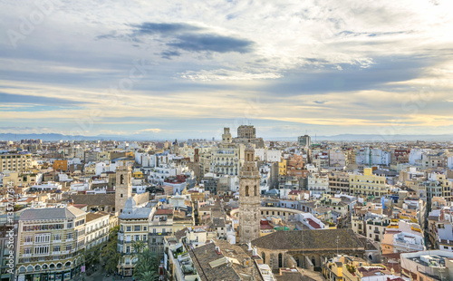 Valencia city aerial view from Metropolitan cathedral © elephotos