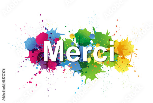 Merci sur fond tâches