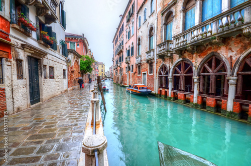 Artistic architecture of home, near the canal in Venice - Italy © cristianbalate