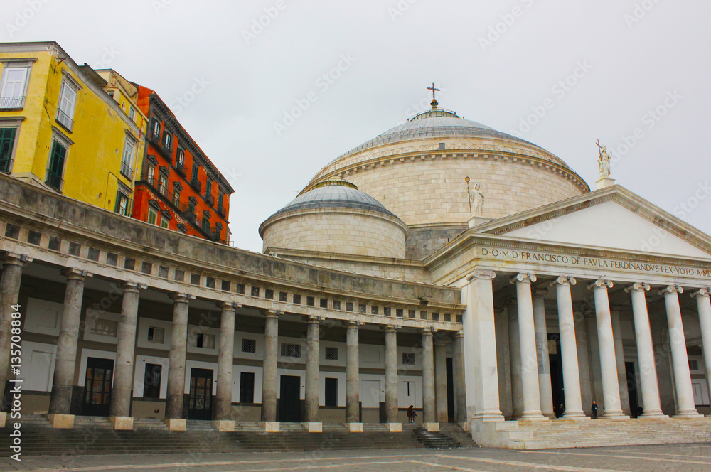 San Francesco Paola on Piazza del Plebiscito, Italy, Naples
