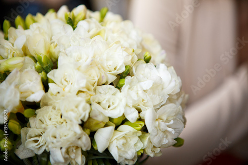 Bridal bouquet on wedding day