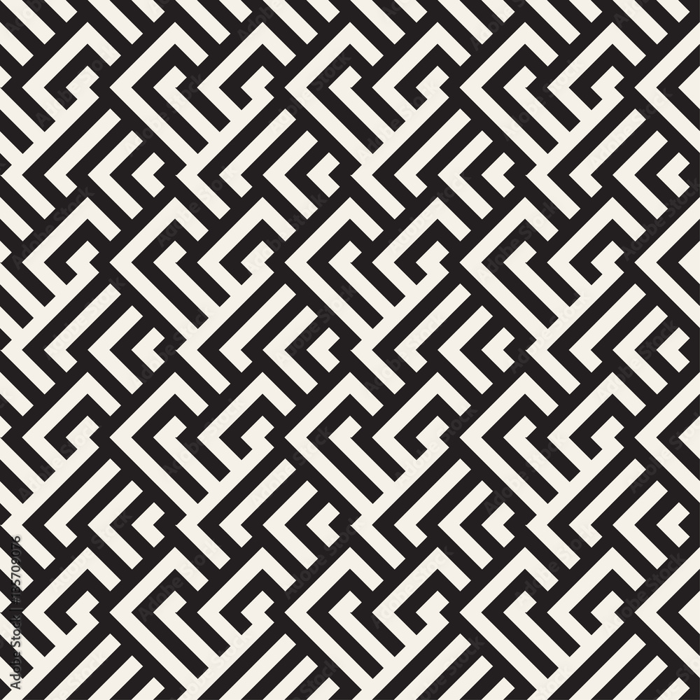 Maze Tangled Lines Contemporary Graphic. Vector Seamless Black and White Pattern. Maze Tangled Lines Contemporary Graphic. Vector Seamless Black and White Pattern.