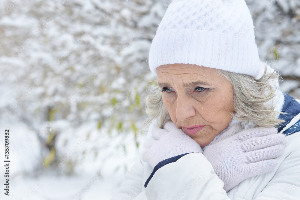 upset mature woman portrait outdoors upset mature woman portrait outdoors