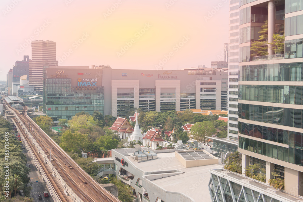 Bangkok,Thailand - Jan 24, 2017: BTS Sky train mass transit syst Bangkok,Thailand - Jan 24, 2017: BTS Sky train mass transit syst