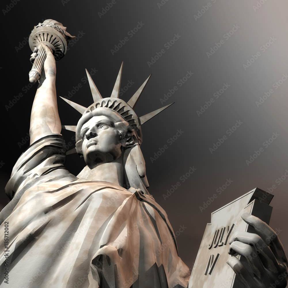 Obraz premium 3D Rendering, 3D Illustration of the Statue of Liberty