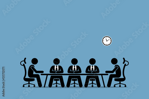 Brainstorming and discussion among businessman. Boardroom meeting with company professional directors and shareholders.