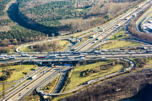 highway at the frankfurter kreuz in the afternoon