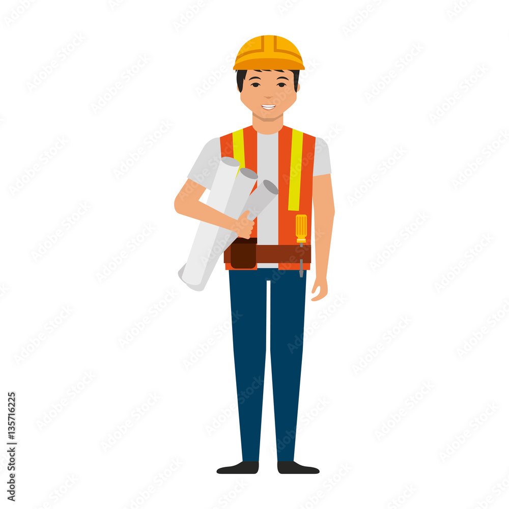 Construction professional avatar character vector illustration design Construction professional avatar character vector illustration design