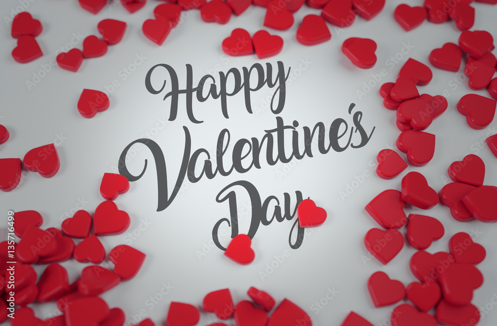 Happy Valentine's Day Red Love Candy 3D Rendering