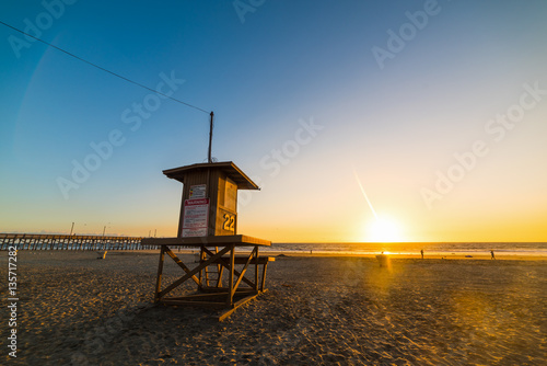 Lifeguard tower in Newport Beach