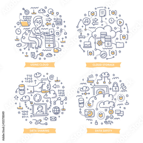 Cloud Computing Doodle Illustrations