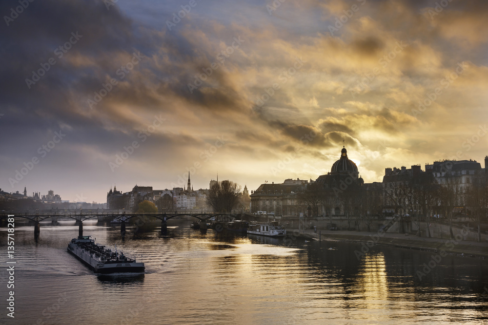 Fototapeta premium Paris Pont des Arts et Quai de Seine
