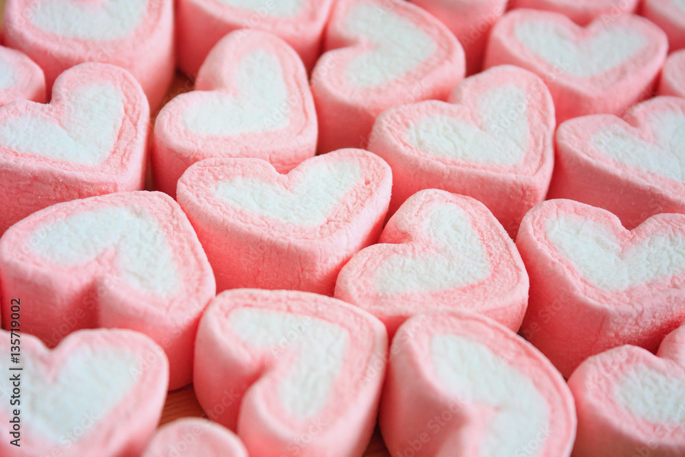 heart shape marshmallow for valentines background