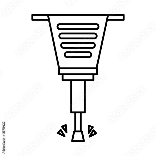 pneumatic hammer tool isolated icon vector illustration design