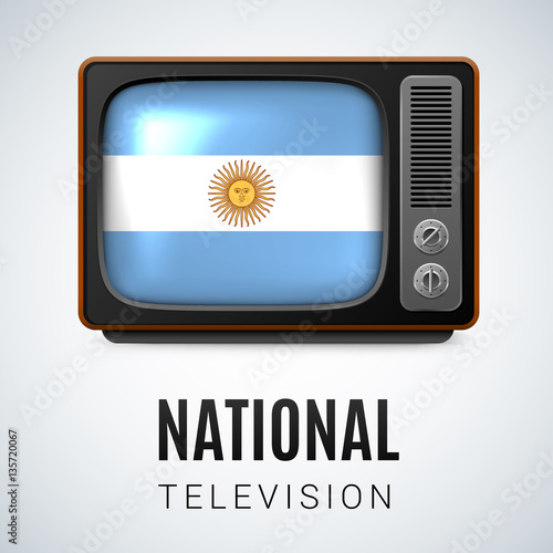 Round glossy icon of Argentina