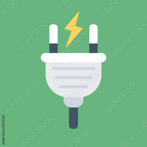 Electric plug - Vector icon isolated
