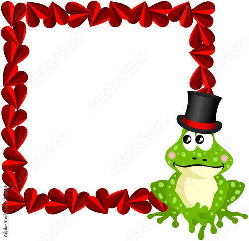 Cute love frog frame