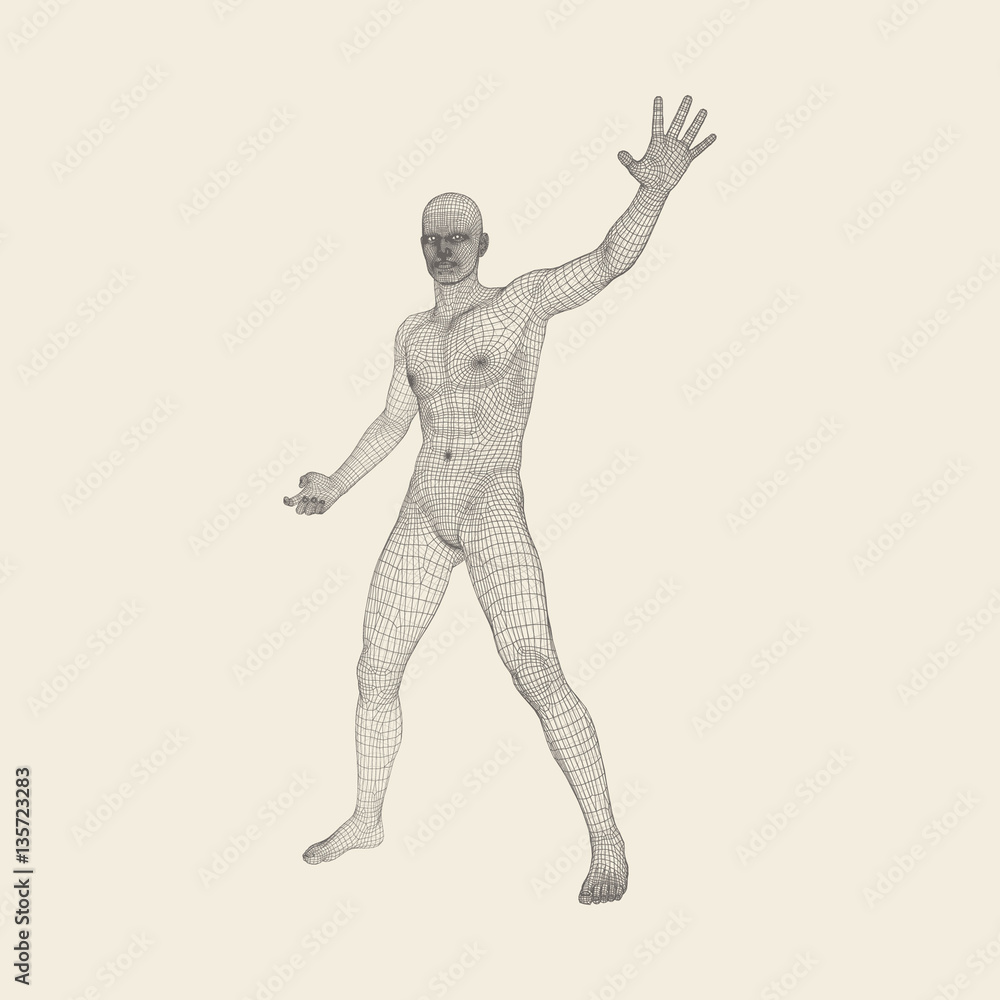 Vector man with hand up to stop. Human showing stop gesture. Vector man with hand up to stop. Human showing stop gesture.