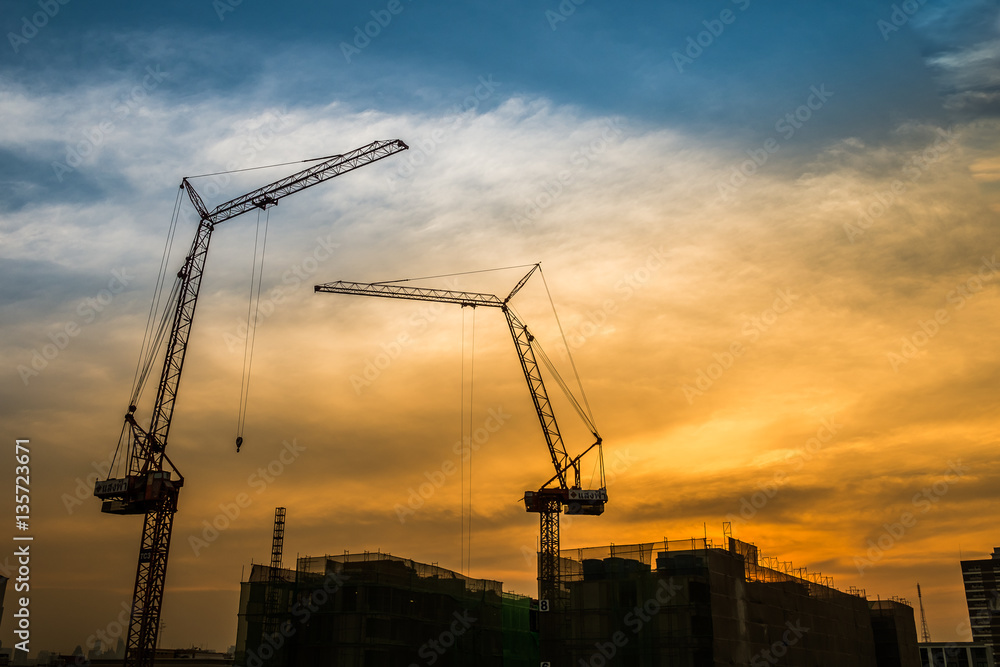 construction site silhouette