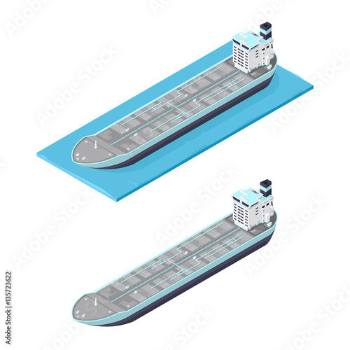 Isometric Oil Tanker Icon.

Vector illustration of a large tanker Ship transporting goods worldwide