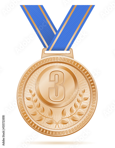 medal winner sport bronze stock vector illustration