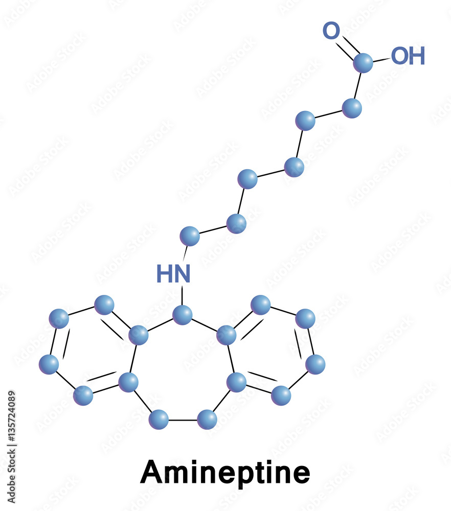 Amineptine was used as an atypical tricyclic antidepressant that selectively inhibits the reuptake of dopamine and to a lesser extent norepinephrine, in turn producing an antidepressant effect. Amineptine was used as an atypical tricyclic antidepressant that selectively inhibits the reuptake of dopamine and to a lesser extent norepinephrine, in turn producing an antidepressant effect.