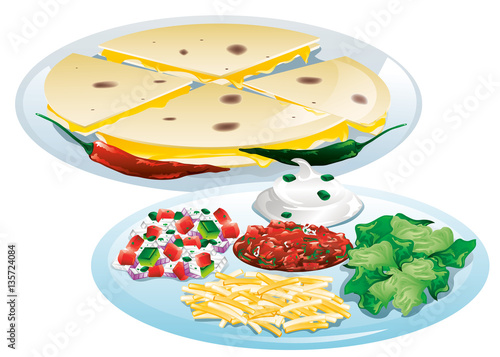 Quesadillas with toppings