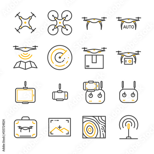 Drone icons set
