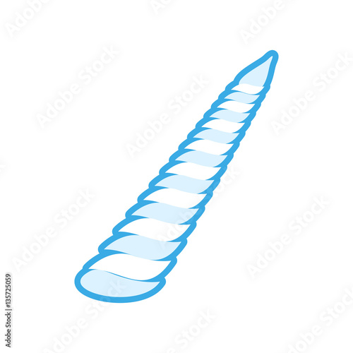 Unicorn Horn isolated. Magic artifact on white background