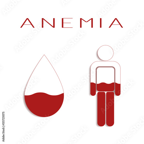 Anemia. Drop of blood