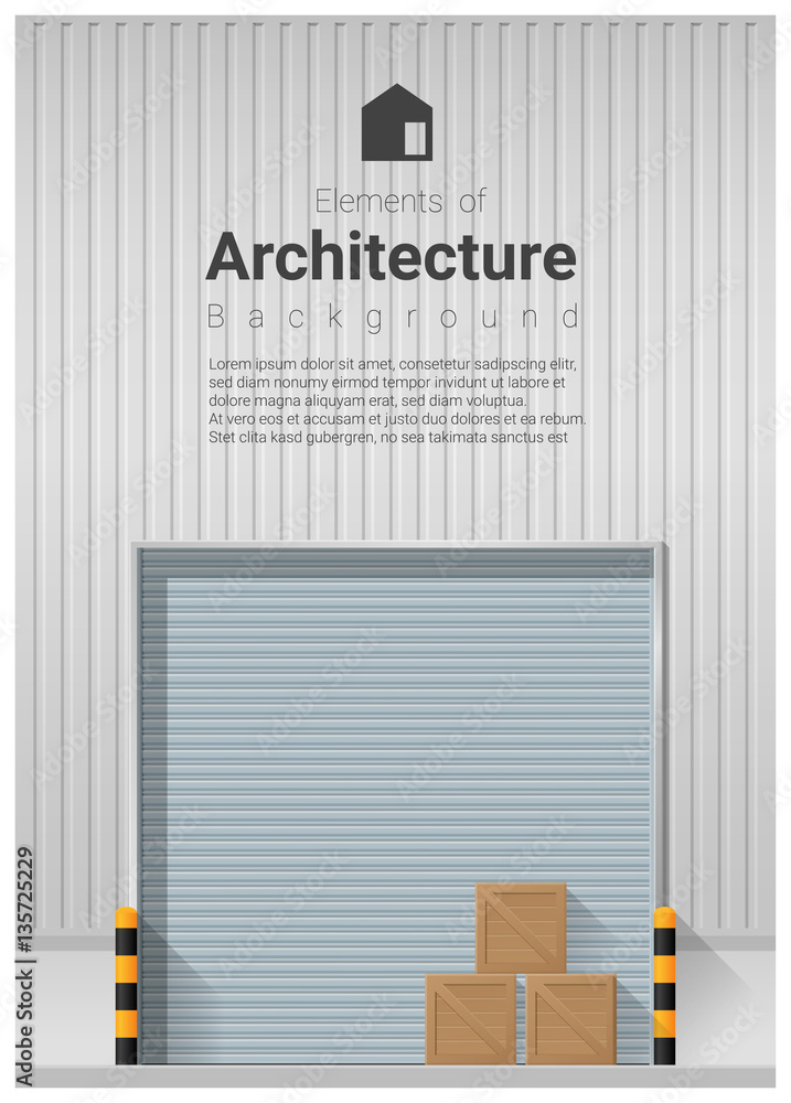 Obraz premium Elements of architecture , factory door background , vector ,illustration
