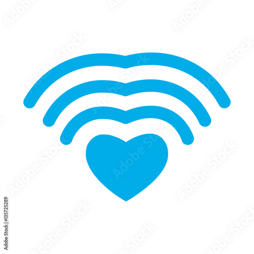 Wi-fi love. WiFi heart. Wireless communication for lovers. roman