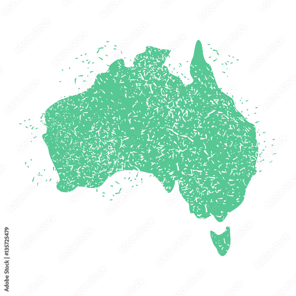 Obraz Australia Map grunge style. Australian land territory. Spray and