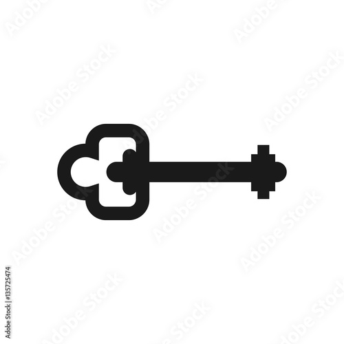 Old key isolated. Ancient door clef on white background. antique © popaukropa
