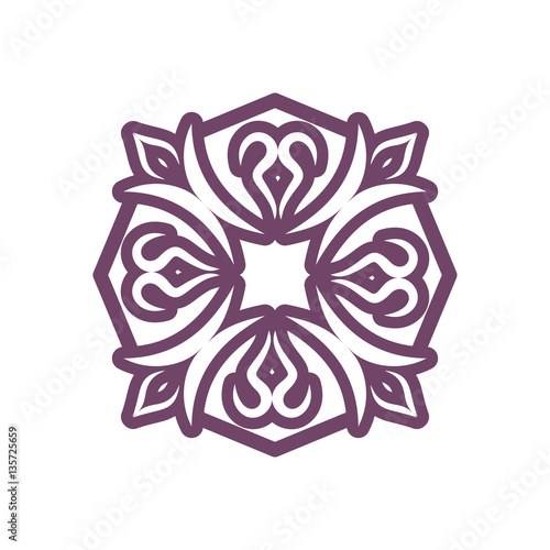 Arabic ornament isolated. Oriental decorative rosette. Islamic S