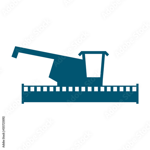 combine harvester logo. Sign Farm. Machine for harvesting grain