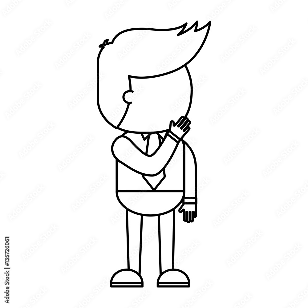 businessman funny character icon vector illustration design