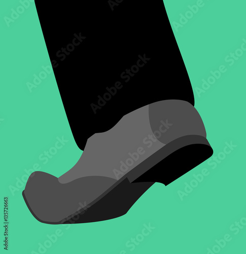 Leg shoes go isolated. stepping foot template