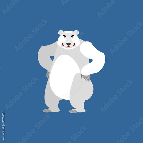 Polar Bear angry Emoji. Wild animal Arctic and Antarctic. aggres