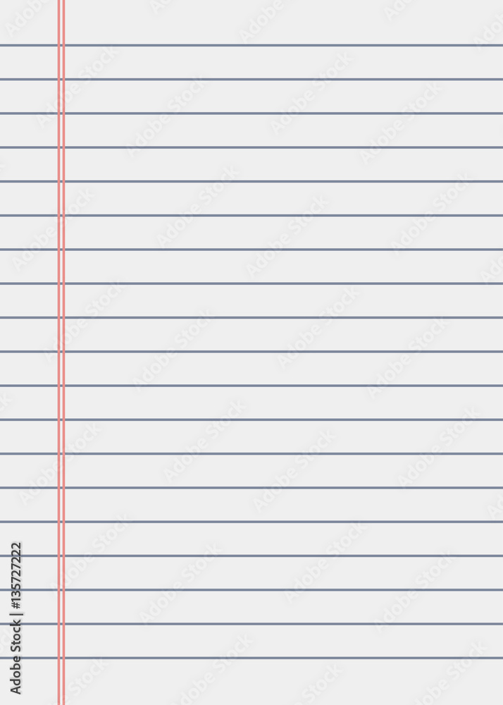 Notebook paper background. Lined paper Stock Vector | Adobe Stock