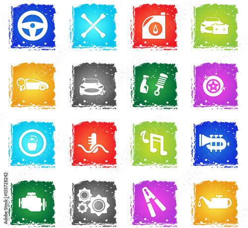car shop icon set