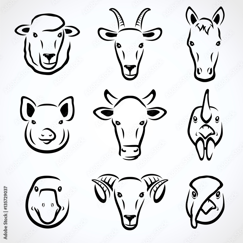 Farm animals set. Vector Farm animals set. Vector