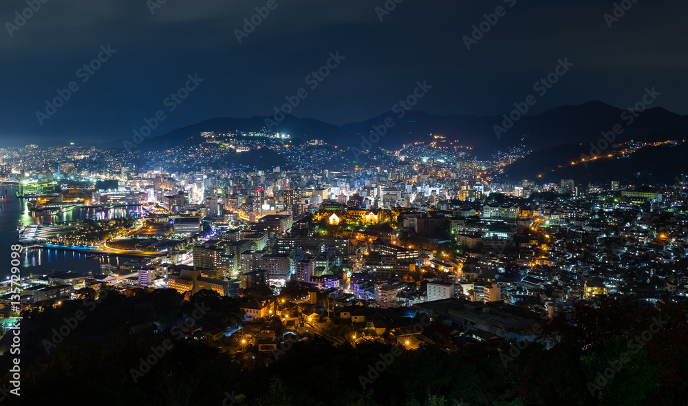 Nagasaki cityscape at night
