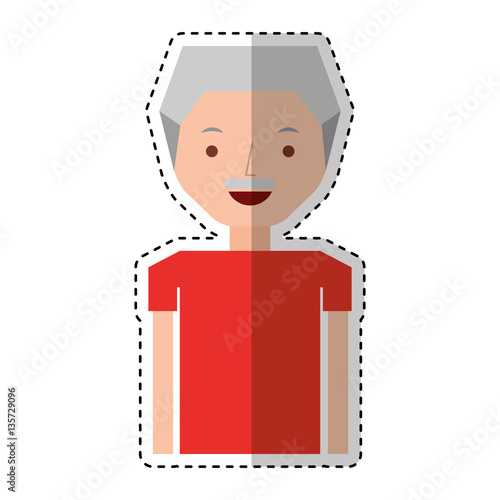 old man avatar character vector illustration design