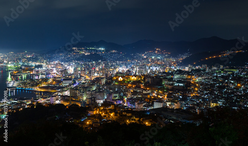 Nagasaki cityscape at night © leungchopan