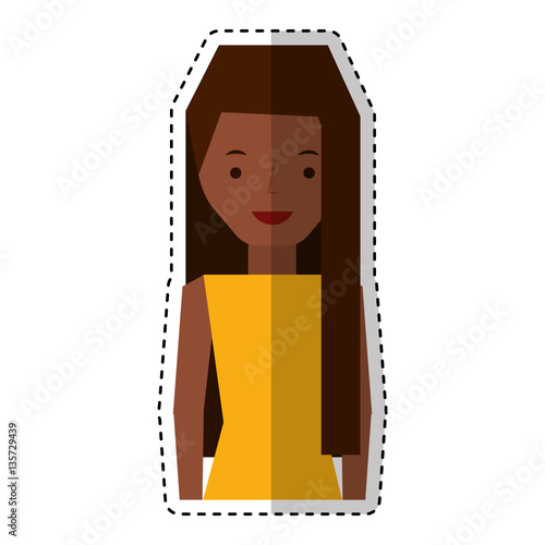 young woman avatar character vector illustration design