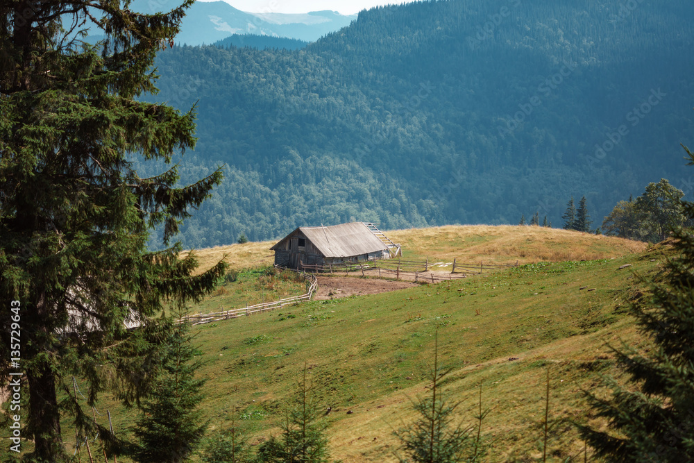 Old single house in mountains