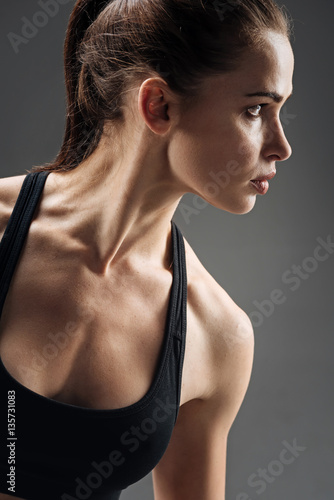 Beautiful woman posing in sportswear